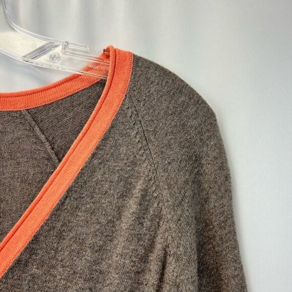 Fresh Produce Womens Tunic Sweater Brown Coral Heathered Long Sleeve V Neck S/M - Picture 4 of 11